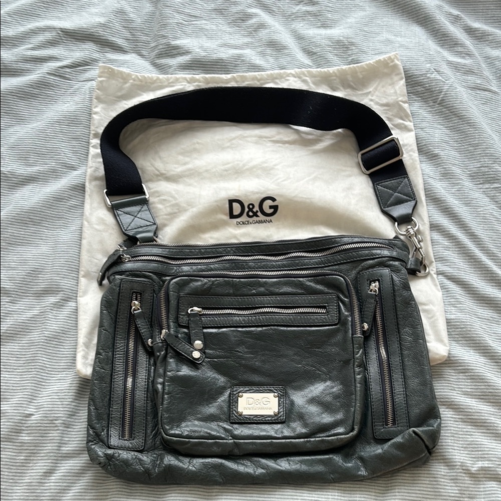 D&G vintage dark green leather bag